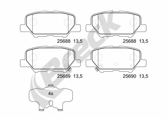 Set placute frana,frana disc 25688 00 702 00 BRECK